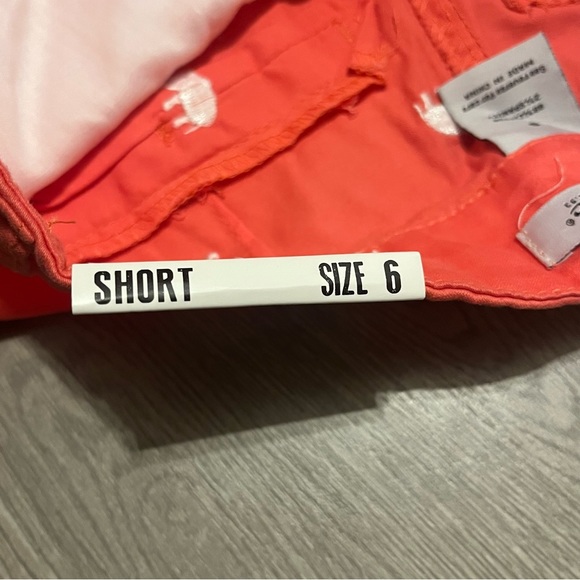 Blue Epic Denim Coral Pink Shorts w/ White Elephants Size 6 NWT - Picture 5 of 6